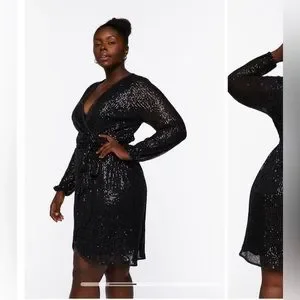 black dress with sequins from forever 21 Black Georgette Partywear Anarkali Suit main image 1